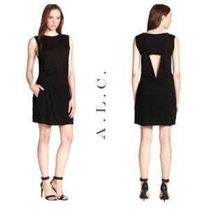 A.L.C. Black Jersey Sleeveless Mini Dress with cutout Size M